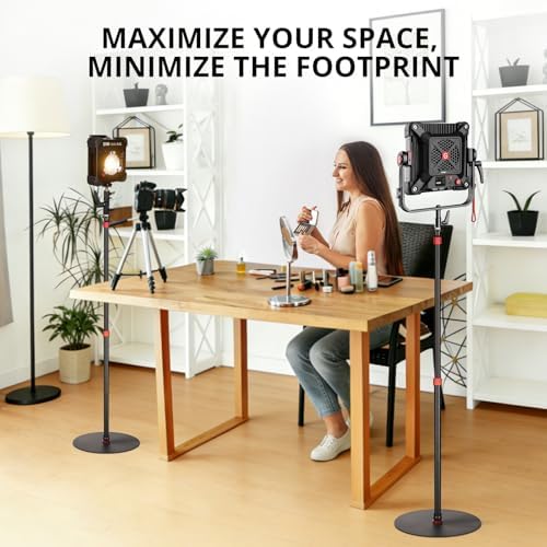 GVM YB2L200 79.9in Heavy Duty Light Stand Kit (2-Pack), Round Base Monopod, 10kg Load Capacity, Flat Base for, alternate view