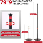 GVM YB2L200 79.9in Heavy Duty Light Stand Kit (2-Pack), Round Base Monopod, 10kg Load Capacity, Flat Base for, alternate view