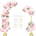 Half Arch Balloon Backdrop Stand with Base, 7.2 x 5.9 Feet, Gold in 7.2 x 5.9 Feet in Gold