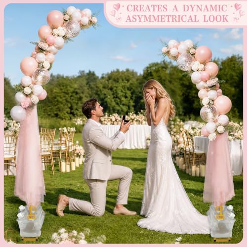 Half Arch Balloon Backdrop Stand with Base, 7.2 x 5.9 Feet, Gold in 7.2 x 5.9 Feet in Gold, alternate view 4