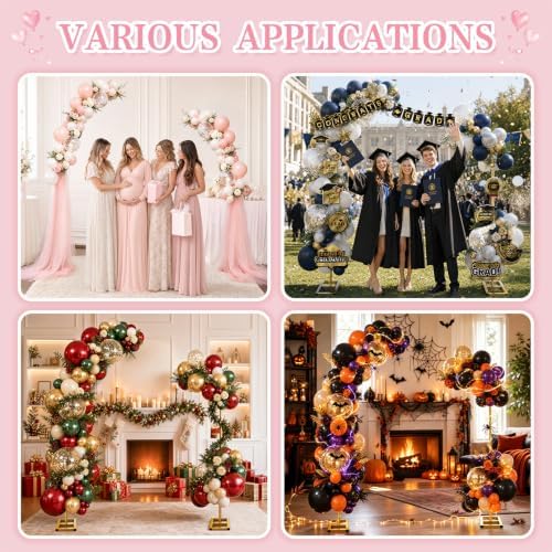 Half Arch Balloon Backdrop Stand with Base, 7.2 x 5.9 Feet, Gold in 7.2 x 5.9 Feet in Gold, alternate view 6