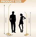 Half Balloon Arch Stand 7.5FT&6.2FT Wedding Arch Stand with Base Gold, alternate view 3