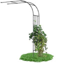 Half Garden Arch Trellis, 7.9FT Metal Arbor for Climbing Plants Outdoor in 47.2 inch Length - Black