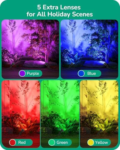 Halloween 120V Outdoor Spotlight, 5 Extra Lenses Landscape Light, alternate view 2