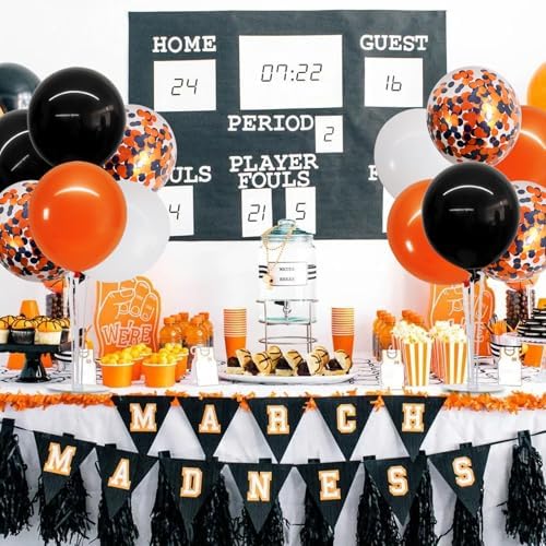 Halloween Balloon Stand Black Orange Balloon Centerpiece for Table in 32 Count (Pack of 1) in Metallic Blue, alternate view 6