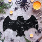 Halloween Bat Marble Cheese Board Black Charcuterie Cutting Tray Marble Serving Decorative for Halloween, alternate view 3