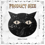 Halloween Black Cat Marble Cheese Board, 11 x 9.8 Inch Black Marble Charcuterie Board Decorative Serving Tray, alternate view