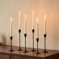 Halloween Candle Holder for Candlestick: Solid Aluminum - Set of 6 in Black