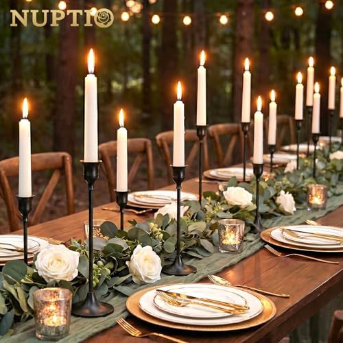 Halloween Candle Holder for Candlestick: Solid Aluminum - Set of 6 in Black, alternate view 3