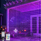 Halloween Curtain Lights String, 256 LED 5.2 x 5.2ft Color Changing in 5.2 x 5.2ft