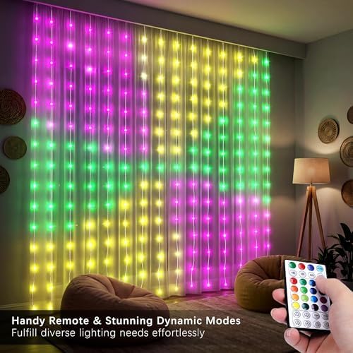 Halloween Curtain Lights String, 256 LED 5.2 x 5.2ft Color Changing in 5.2 x 5.2ft, alternate view 3