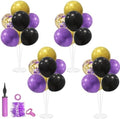 Halloween Decorations,4Set Purple Black Gold Balloon Stand Kit in 4 Count (Pack of 1) in Black Gold