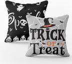 Halloween Decorations - Halloween Pillow Covers 18x18 | Halloween Decor Indoor Outdoor - Skeleton Ghost Pumpkin