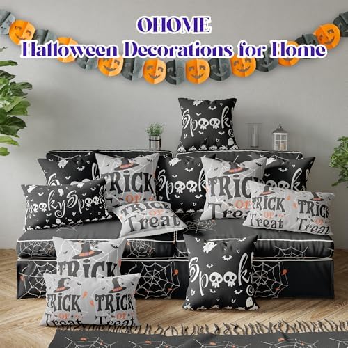 Halloween Decorations - Halloween Pillow Covers 18x18 | Halloween Decor Indoor Outdoor - Skeleton Ghost Pumpkin, alternate