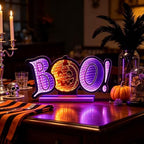 Halloween Decorations Indoor, Boo Pumpkin Infinity Mirror Tunnel Light for Halloween Decor, Night Lights with, alternate view
