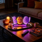 Halloween Decorations Indoor, Boo Pumpkin Infinity Mirror Tunnel Light for Halloween Decor, Night Lights with, alternate view