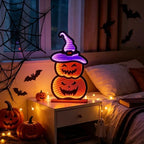 Halloween Decorations Indoor, Scary Pumpkin Infinity Mirror Tunnel Light for Halloween Decor, Witch Hat Night, alternate view