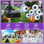 Halloween Decorations Outdoor, 4 Pack 24 LED Solar Purple Scary Eyeball Swaying Lights, Solar Firefly Light, alternate view 4