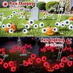 Halloween Decorations Outdoor, 6 Pack 36 LED Solar Red Scary Eyeball Swaying Lights, Solar Firefly Light, alternate view 3