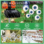 Halloween Decorations Outdoor, 6 Pack 36 LED Solar Scary Eyeball Swaying Lights, Green Solar Firefly Light, alternate view 3