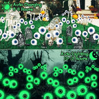 Halloween Decorations Outdoor, 6 Pack 36 LED Solar Scary Eyeball Swaying Lights, Green Solar Firefly Light, alternate view 4