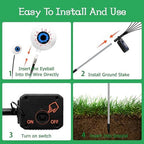 Halloween Decorations Outdoor, 6 Pack 36 LED Solar Scary Eyeball Swaying Lights, Green Solar Firefly Light, alternate view 5