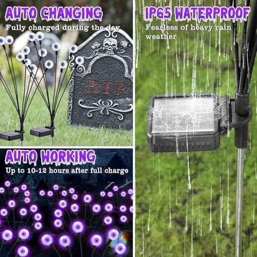 Halloween Decorations Outdoor Solar Scary Eyeball Light,10Pack 80LEDs in Halloween Decor Lights 10Pack-80LEDs, alternate view