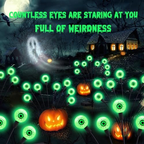 Halloween Decorations Outdoor Solar Scary Eyeball Lights,4Pack 32LEDs in Halloween Decor Lights 4Pack-32LEDs, alternate view