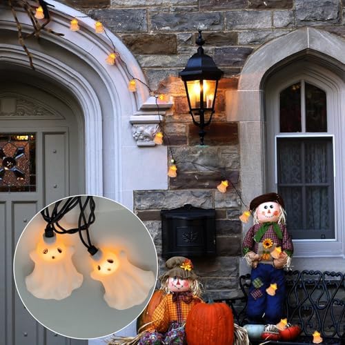 Halloween Ghost LED String Lights 8.5FT Indoor String Lights with 10 LED White Genius for Outdoor Patio Indoor, alternate