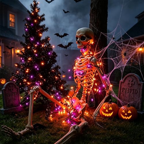 Halloween Lights, 29ft 150 Count Black Wire Fairy Mini Lights, 120V UL Certified Incandescent Light String, alternate view 2