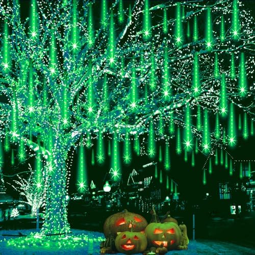 Halloween Lights Outdoor, Meteor Shower Christmas Lights 16 Tubes
