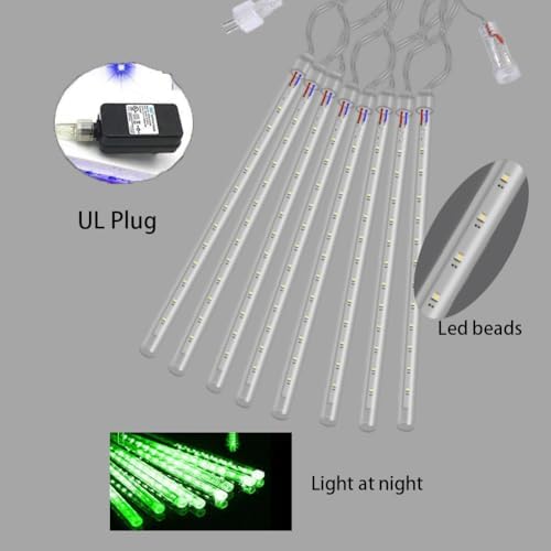 Halloween Lights Outdoor, Meteor Shower Christmas Lights for Halloween Decorations, 8 Tube 192 LED Snow Falling, alternate