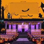 Halloween Net Lights Outdoor 360 LED 12x5 FT Bush Orange Purple Light in 12x5 FT, alternate view 2