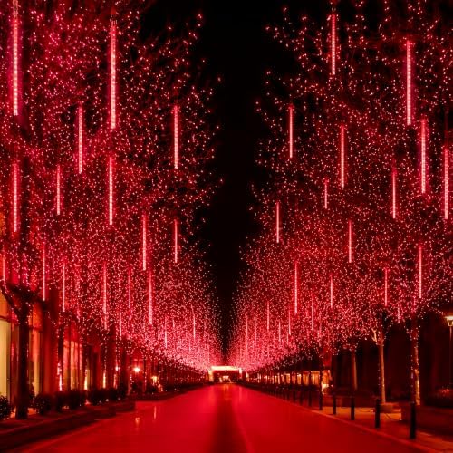 Halloween Outdoor Lights, UL Certified Red Meteor Shower Lights in Red, alternate view 2