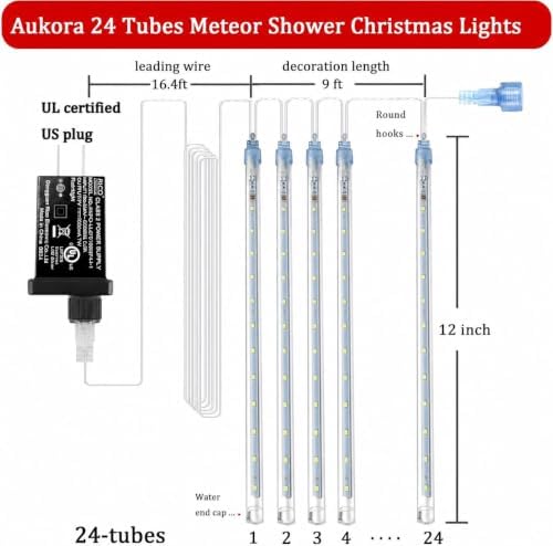 Halloween Outdoor Lights, UL Certified Red Meteor Shower Lights in Red, alternate view 3