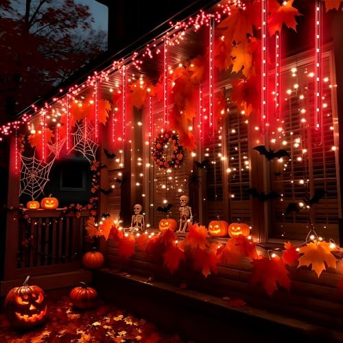 Halloween Outdoor Lights, UL Certified Red Meteor Shower Lights in Red, alternate view 6