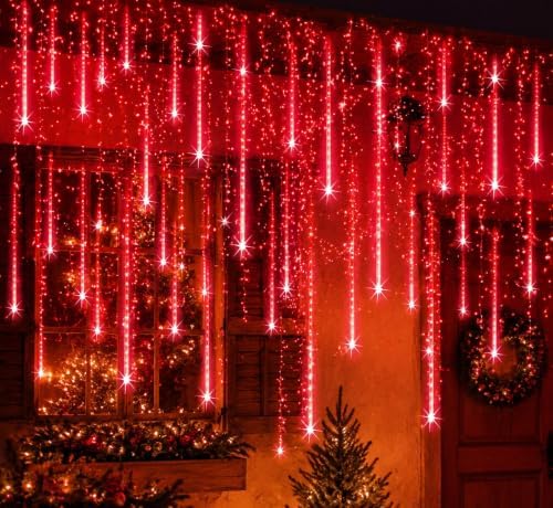 Halloween Outdoor Lights, UL Certified Red Meteor Shower Lights in Red, alternate view 7