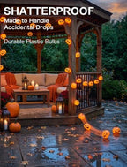Halloween Pumpkin String Lights 8.5ft Orange Hanging Decorative String Lights with 10 LED Pumpkin for Indoor, alternate view
