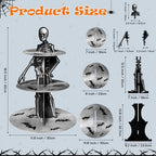 Halloween Skeleton Cupcake Stand, 3 Tier Cupcake Tower Cardboard in Halloween Skeleton, alternate view 3