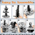 Halloween Skeleton Cupcake Stand, 3 Tier Cupcake Tower Cardboard in Halloween Skeleton, alternate view 4