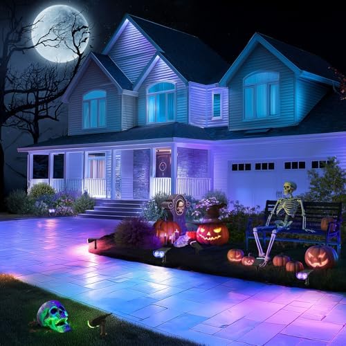Halloween Solar Lights Outdoor Spotlight Waterproof RGB 4 Pack, alternate view 2