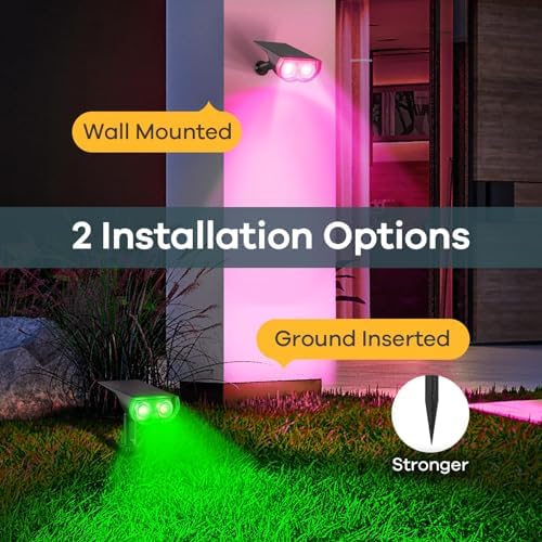 Halloween Solar Lights Outdoor Spotlight Waterproof RGB 4 Pack, alternate view 6