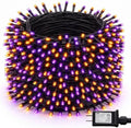 Halloween String Lights, 600 LED 196 FT Waterproof Black Wire String Lights with 8 Lighting Modes, Halloween
