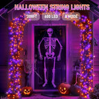 Halloween String Lights, 600 LED 196 FT Waterproof Black Wire String Lights with 8 Lighting Modes, Halloween, alternate view
