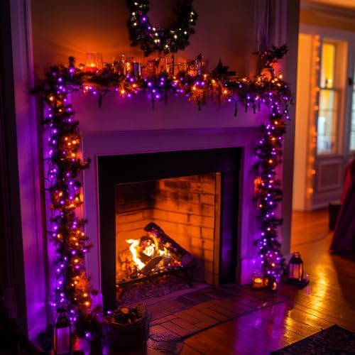 Halloween String Lights, 600 LED 196 FT Waterproof Black Wire String Lights with 8 Lighting Modes, Halloween, alternate view