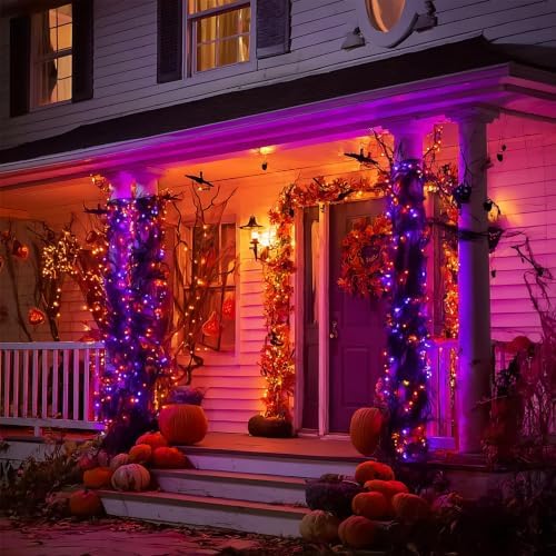 Halloween String Lights, 600 LED 196 FT Waterproof Black Wire String Lights with 8 Lighting Modes, Halloween, alternate view