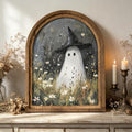 Halloween Wood Framed Arch Sign, Spooky Ghost Witch Halloween Decor