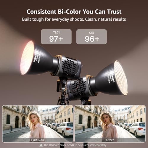 Halo 300x LED Studio Light Compact 305W Bi-Color COB Video Light, alternate view 2