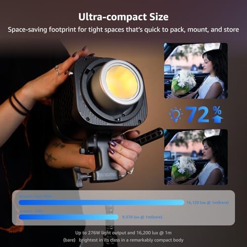 Halo 300x LED Studio Light Compact 305W Bi-Color COB Video Light, alternate view 3
