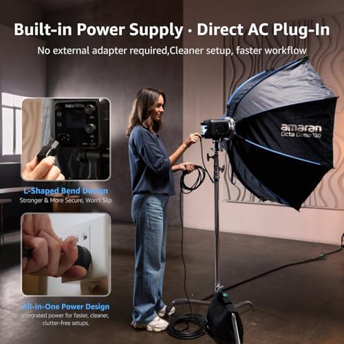 Halo 300x LED Studio Light Compact 305W Bi-Color COB Video Light, alternate view 4